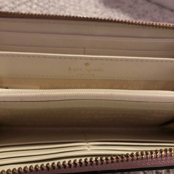 kate spade ♠️ Glitter Bug Lacey Zip-around Checkbook Wallet - chunky Rose Gold - Picture 7 of 10